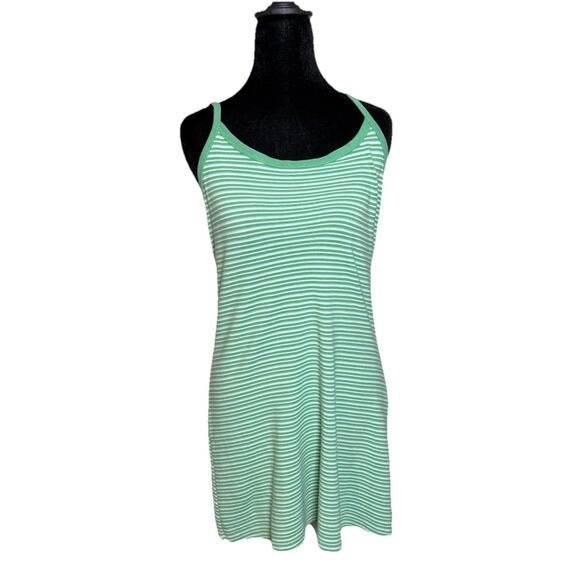American Eagle Medium Green White Striped Cami Mini Dress Summer Preppy Travel - Picture 1 of 6